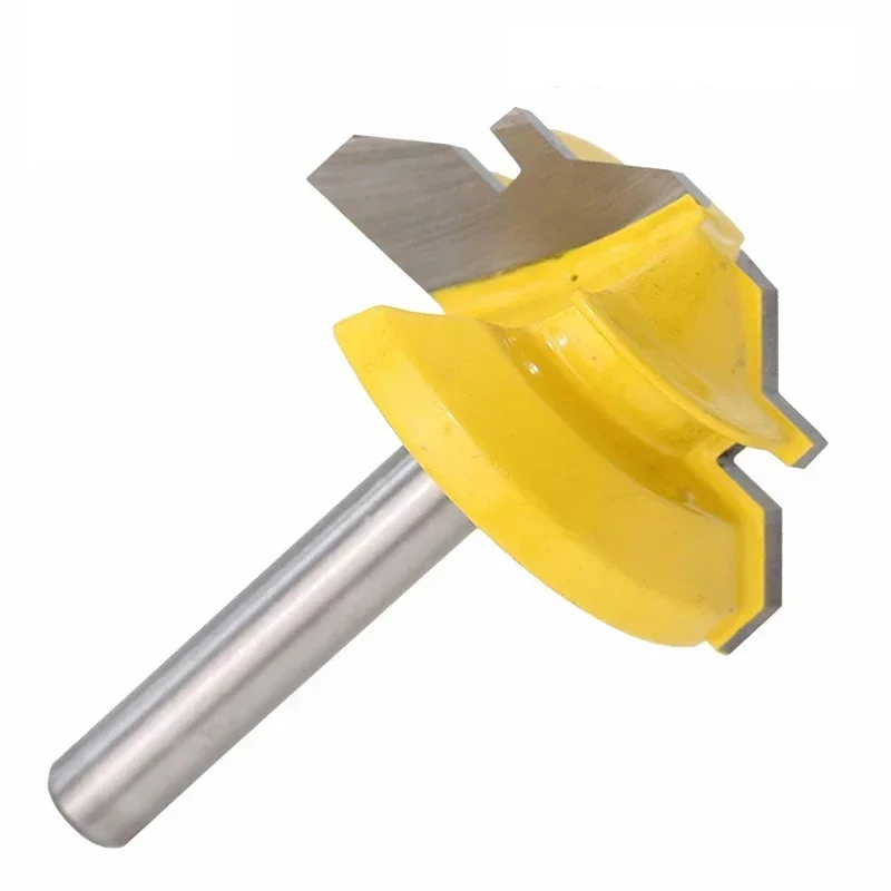 1PC 1/4 Inch Shank 45 Degree 1/2 Stock Lock Miter Router Bit Woodworking Tenon Milling Cutter Carbide Alloy