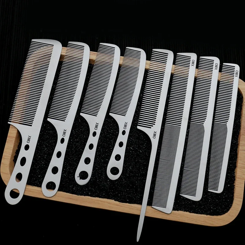 1PC Titanium Steel Comb Professional Salon Hair Hairdressing Anti-static Barbers Comb Ultra Thin Hair Brush for Men