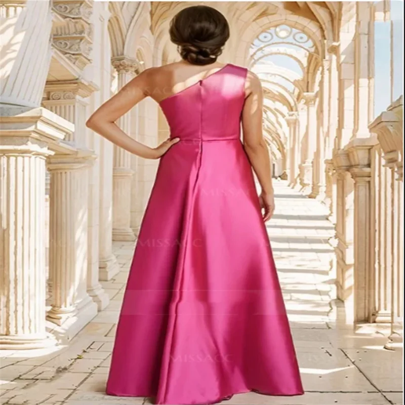 Vestido de noche elegante de un hombro para mujer, vestido de fiesta personalizado de 2025, vestido de fiesta largo de corte A para cóctel con capa