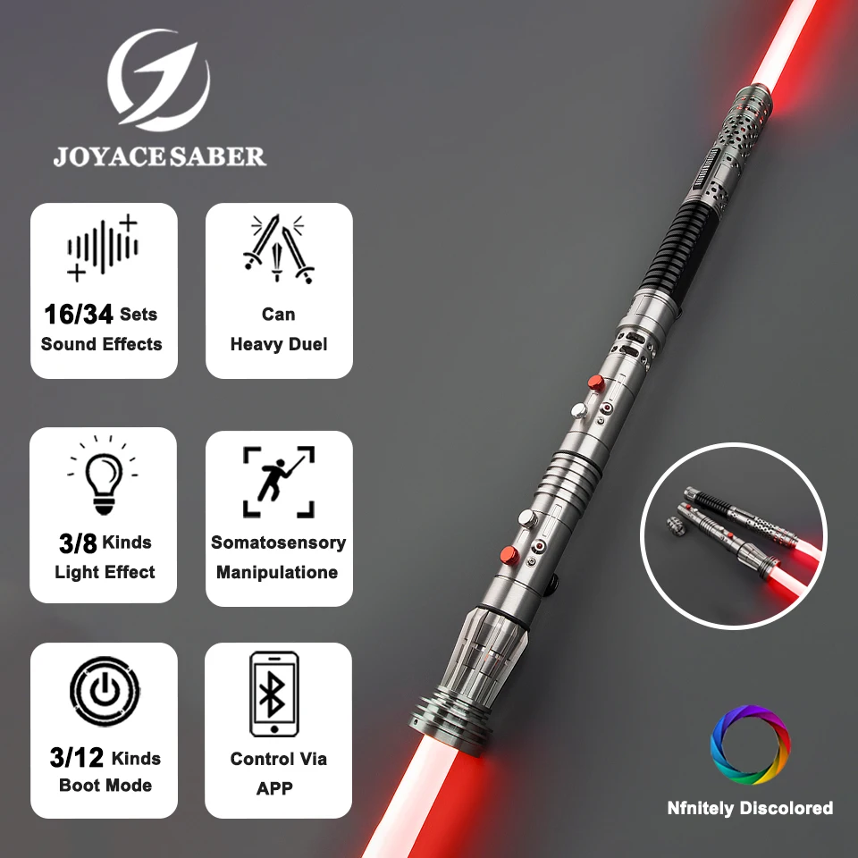 Lightsaber Darth Maul Neopixel Light Saber Double-edged Laser Sword Metal Handle Cosplay Luminous Dueling Xenopixel Sabers Toys