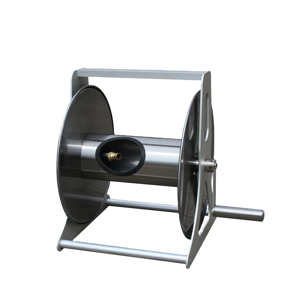 Suitable for large capacity multifunctional stainless steel garden hose reel can be placed independently and wall mounted