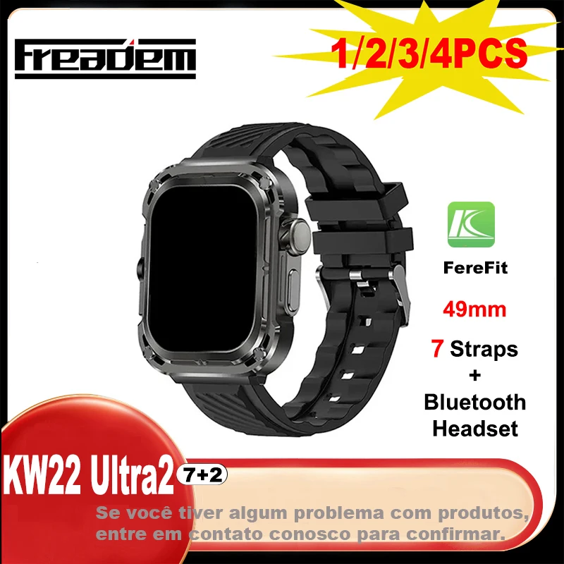 

Умные часы KW22 Ultra2, Bluetooth-гарнитура, Bluetooth, звонки, сообщения, будильник, напоминания, спортивные мужские и женские умные часы 49 мм, 2024