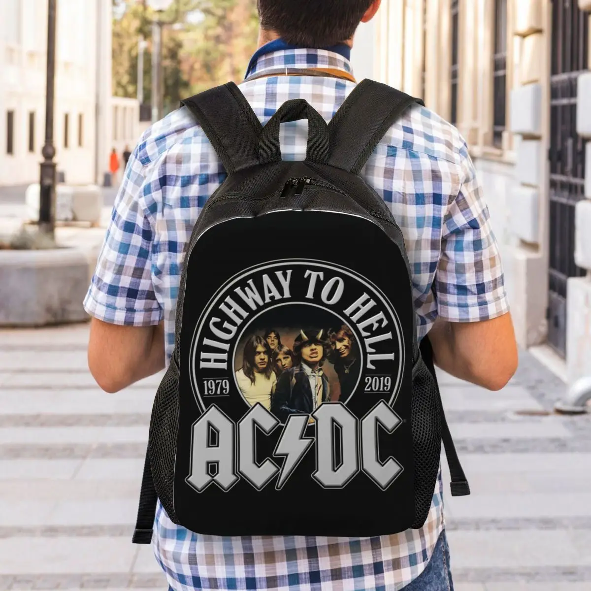 Vintage Rock AC DC Travel Backpack Men Women School Computer Bookbag Heavy Metal Music Band College Student Daypack Bags