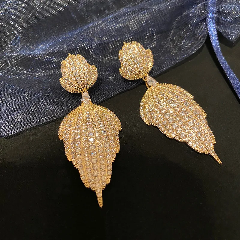 New Zircon Gold Temperament Luxury Earrings