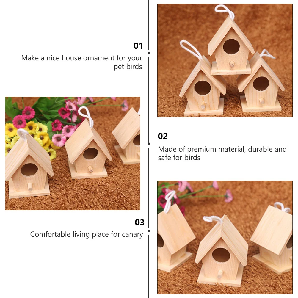 

1Pcs Garden Simulation Bird Nest Wooden Parrot Incubation Box Comfortable Cage Accessory Wooden Parrot