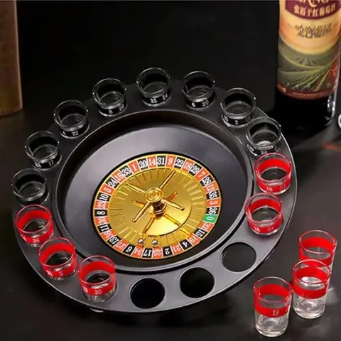 16 Cups Of Russian Roulette Drinking Game 16 Hole Wine Cup Roulette Drinking Spinning Music Bar Entertainment Toys