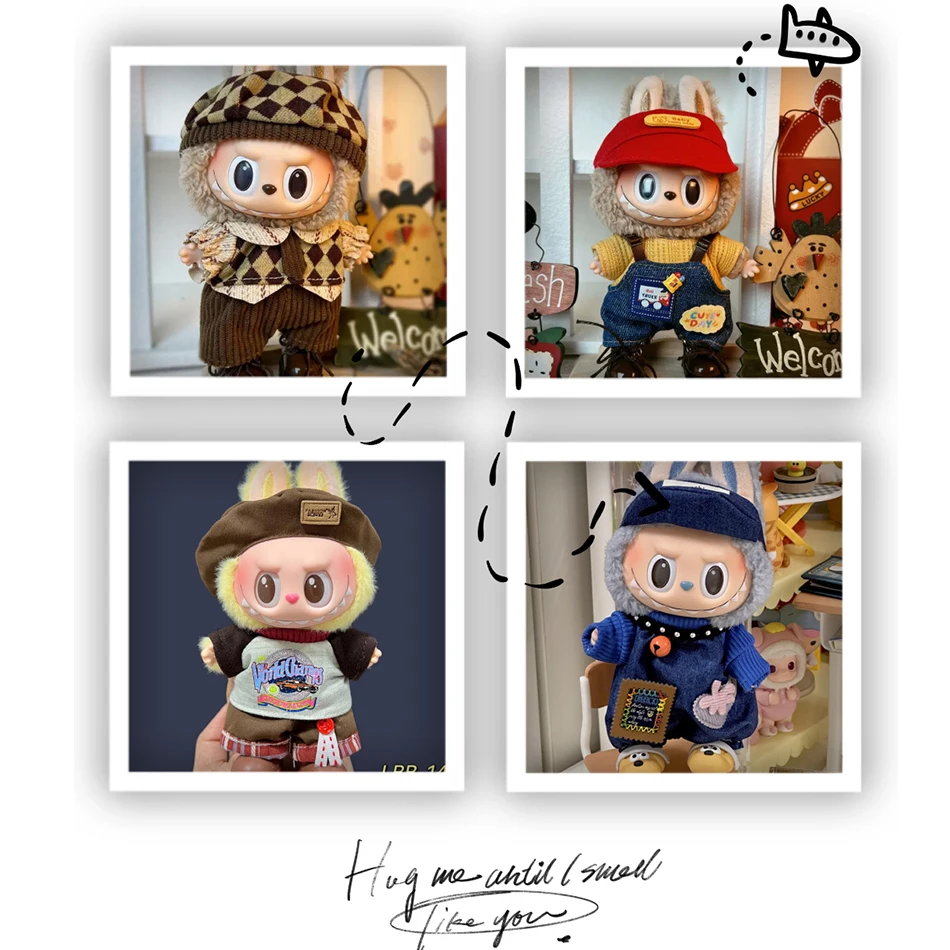 Anime Labubu Vestiti per le bambole Tuta di moda Labubu Idol V1 V2 Bambole Accessori di abbigliamento 15/17 cm Peluche Bambola universale Disponibile