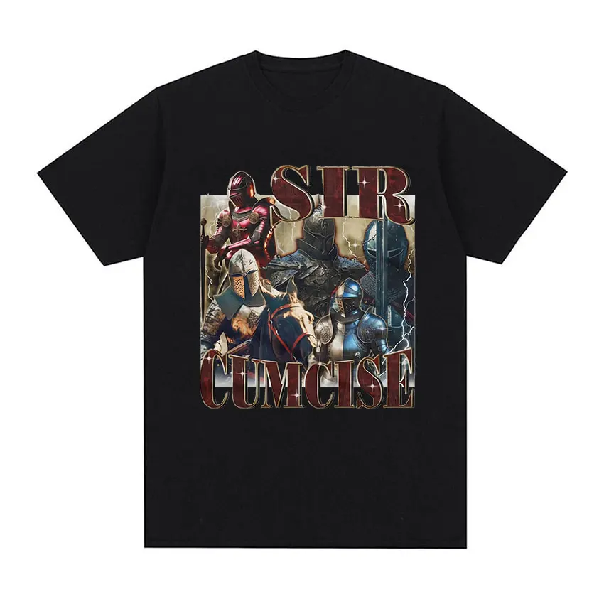 Classic Sir Cumcise Vintage Graphic T Shirt Men's O-Neck High Quality Fashion T-shirts 100% Cotton Oversized T-shirt Streetwear