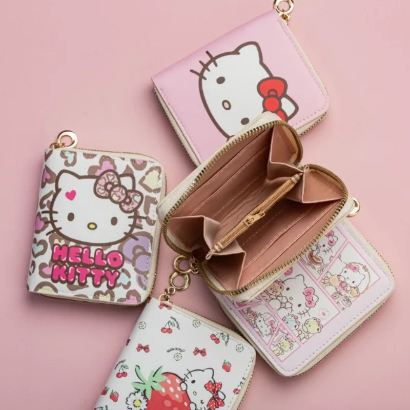 Cute KT Car Coin Purse! Kawaii PU Leather Wallet & Card Holder for Girls. Waterproof Mini Pouch.