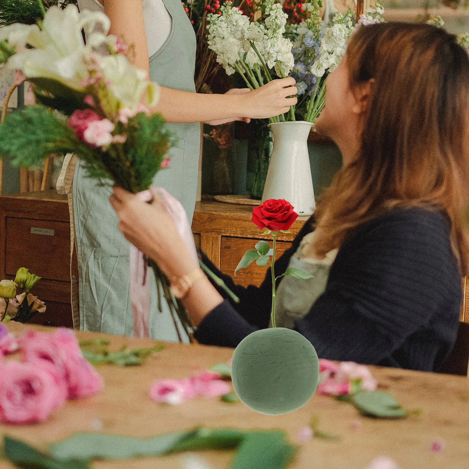 

3pcs Spherical Floral Base Eco-Friendly Flower Arrangement Supplies For Gardening Tools Floral Ball Spherical Flower Foams