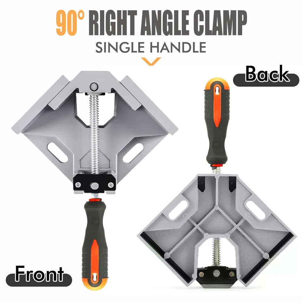 

90Degree Right Angle Clip Clamp Single Handle Aluminum Alloy Corner Clamp Woodworking Picture Frame Clip Right Angle Folder Tool