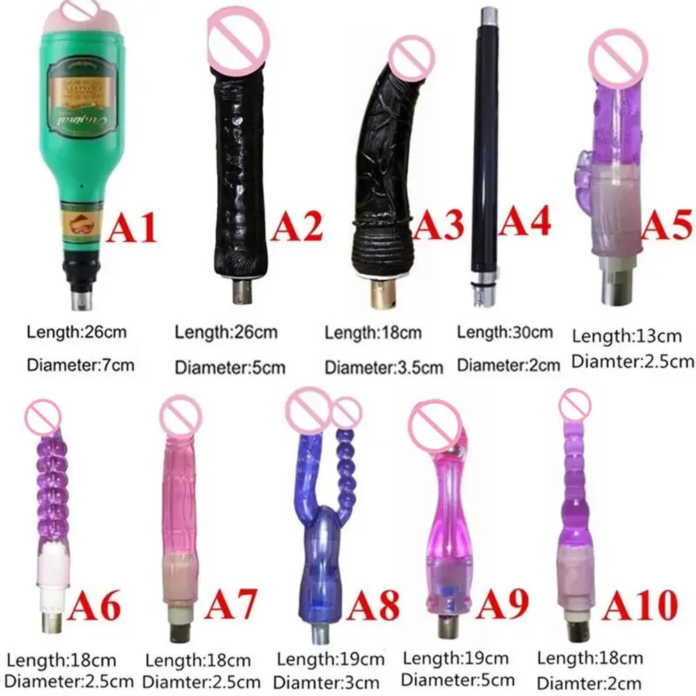 Entry Level Sex Machine Dildo Attachments A2/A3 Big Dildos for Women Men Masturbation Anal Plugs Kit 3XLR Accessories Sex Shop