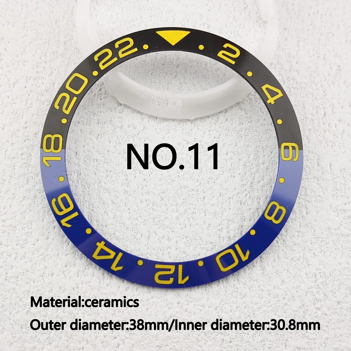 38mm GMT Red Blue Purple Black Green GMT  Ceramic Bezel Sloping Diving Watch Insert Watch Replace Watch Bezel Inserts Ring