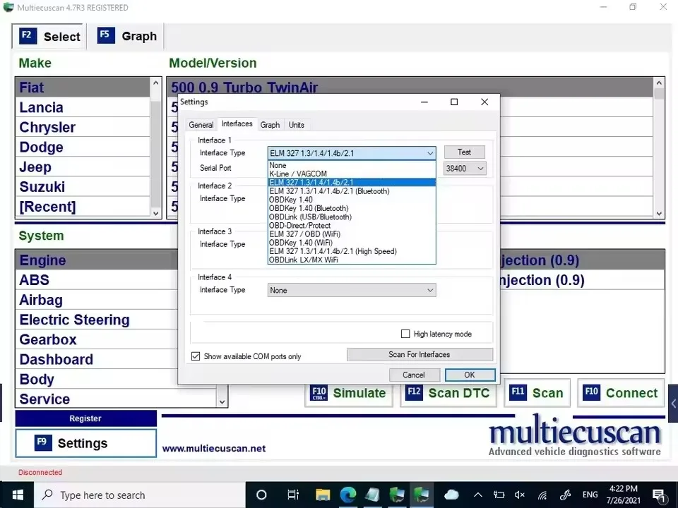 

Software multiecuscan V4.8 registrado para escáner Fiat, escaneo multiecu ilimitado, funciona con herramienta de diagnóstico ELM