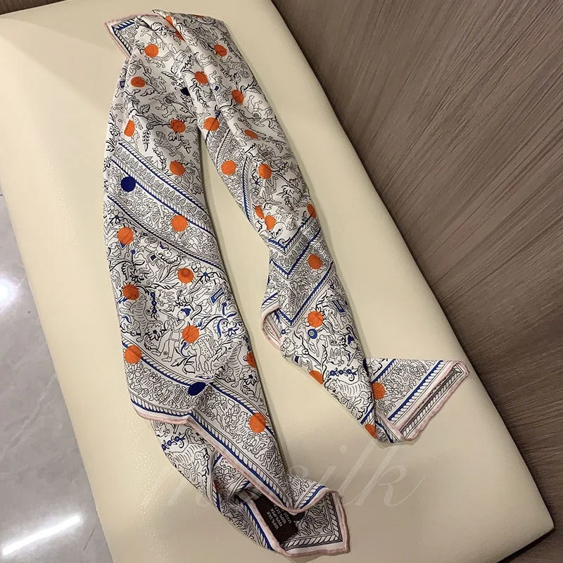 

Большой квадратный шарф-платок из 100% шелка, весна 2026, новинка, двусторонняя печать, 83x83 см