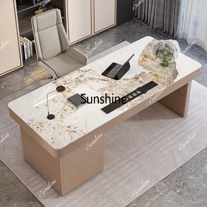 High-end simple rock slab desk home study writing deskTJ