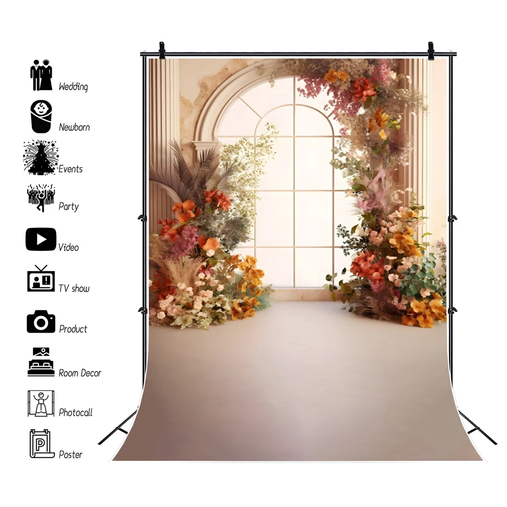 AI Vintage Oil Painting Wedding Photo Photograpic Backdrops Baby Shower Birthday Party Photography Backgrounds Photo Studio Prop