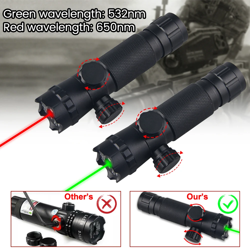 

Powerful 532nm Green Laser Dot Sight Tactical Red Hunting Aiming Emitter+2*Rfile Barrel Scope Mount +Remote Switch+16340+Charger