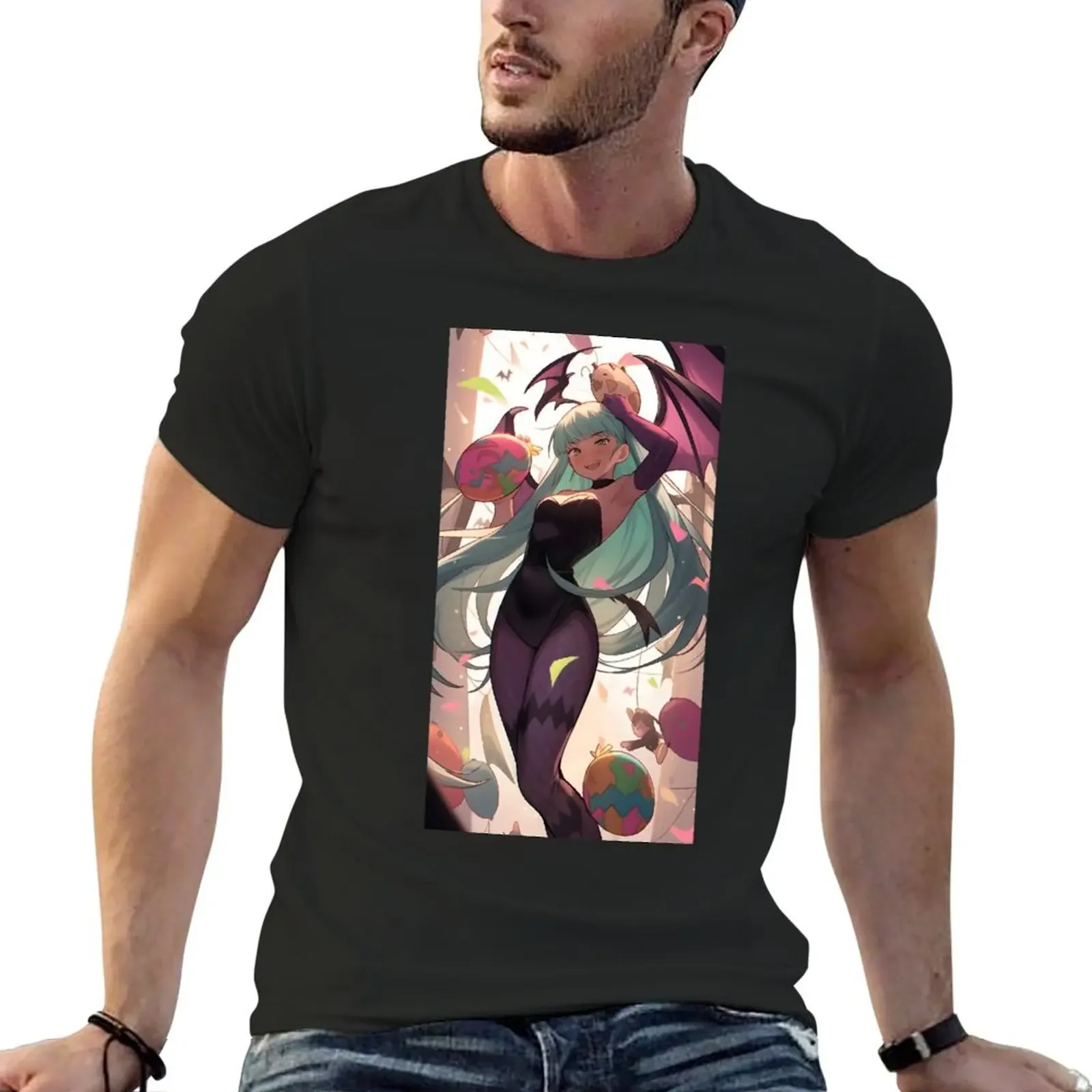 Morrigan Aensland - Happy Easter Theme T-Shirt custom t shirt anime clothes oversized graphic tee boys whites sweat shirts, men