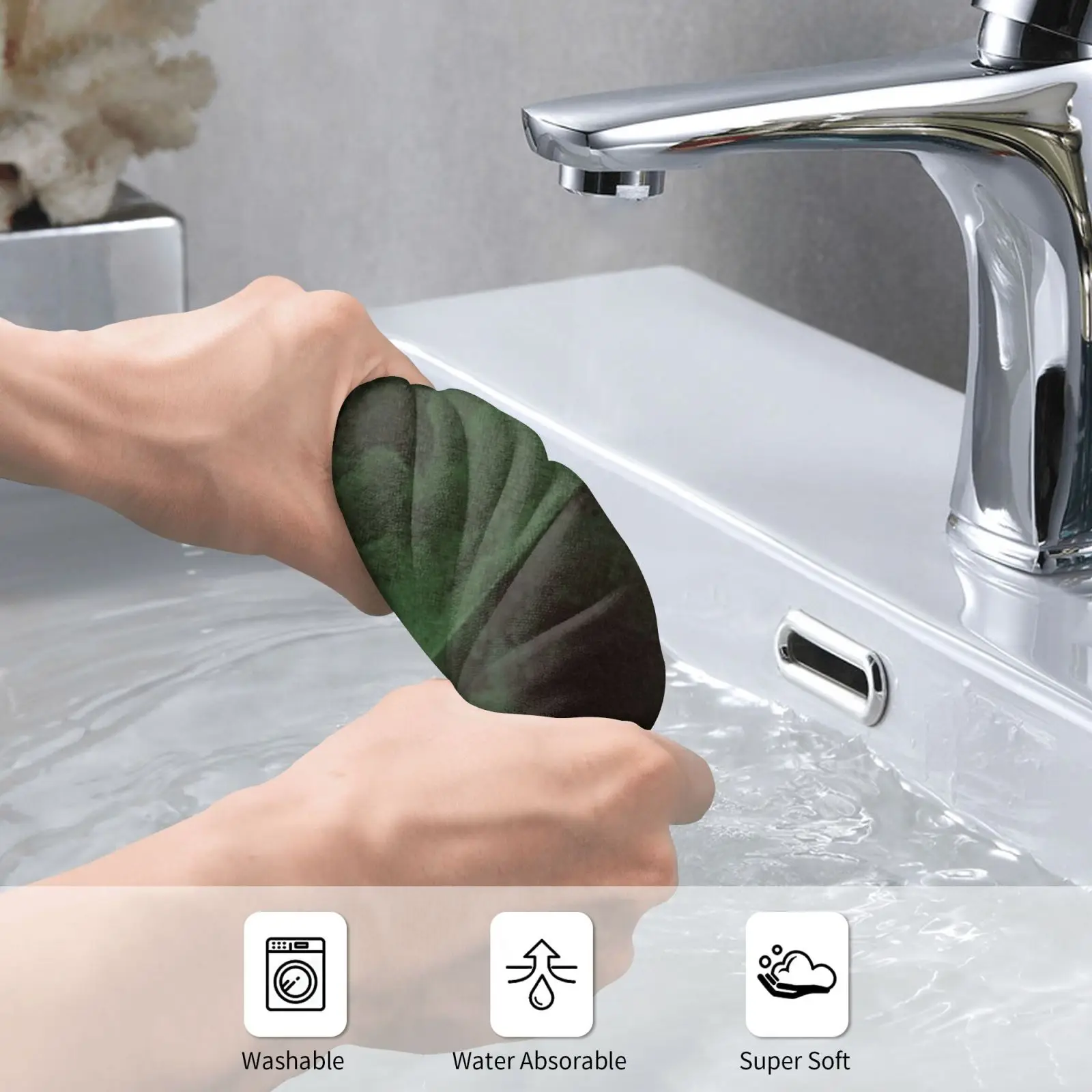 Towel Moss Green , Cloudy , Camouflage Design. 1608 Green Moss Green Cloudy Sage Green Dusky