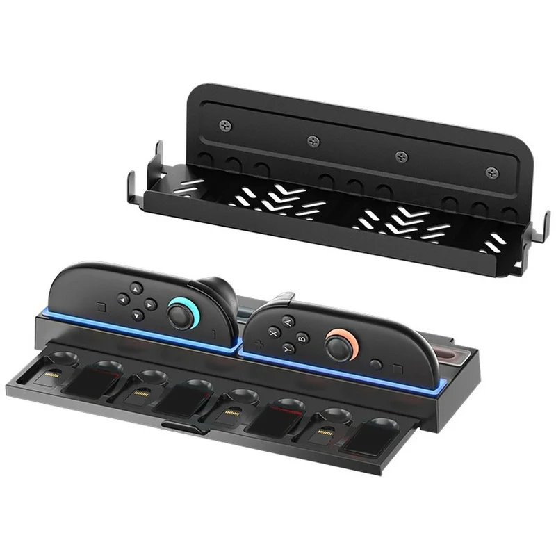 Super Sale Wall-Mount Charging Dock for Switch 2 Console and Joy-Cons, Featuring Game Cartridge Storage.