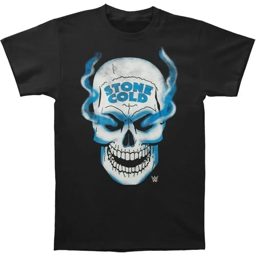 2024 High Quality Fashion Loose Summer Oversized T-shirt Men\'s Stone Cold Steve Austin Skull 3 16 Inch Front&Back T-Shirt