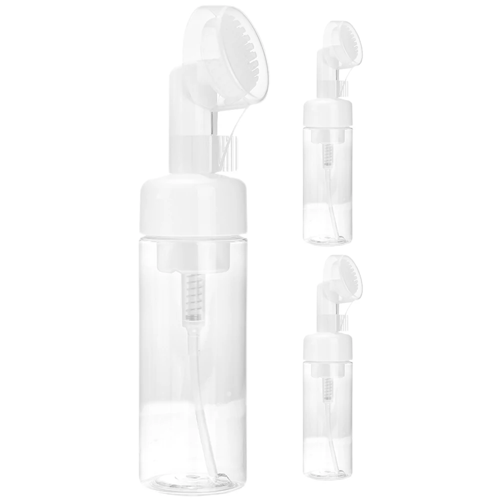 3 Stuks Draagbare Schuim Zeepdispenser Fles Met Borstelkop Lege Gezichtsreiniger Reizen Pomp Fles Voor Hand Gezicht shampoo
