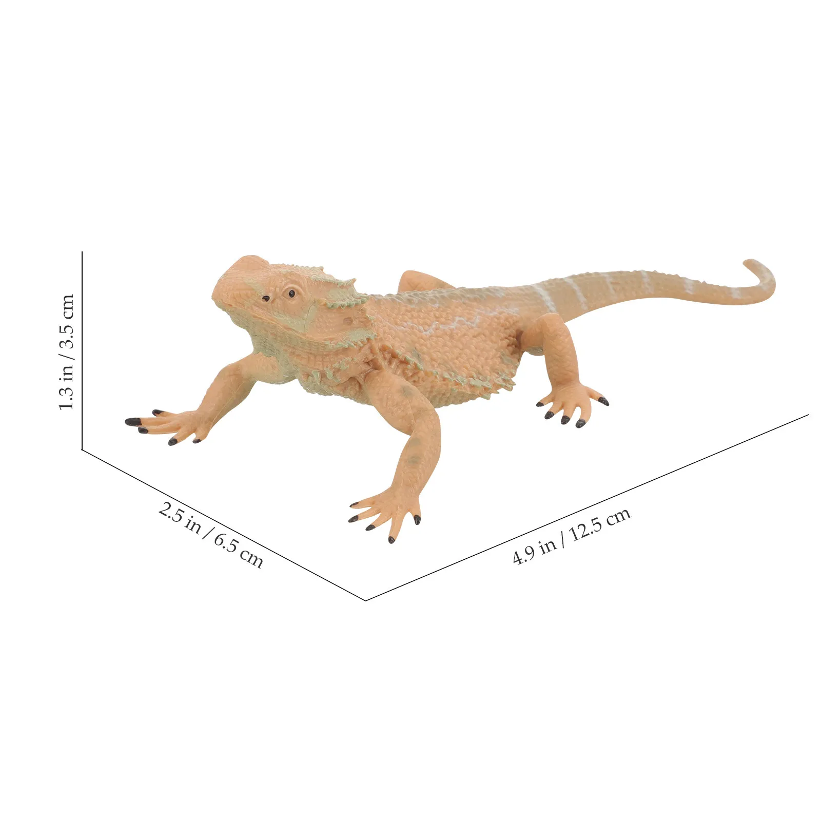 Bearded Dragon Reptile Figurine Realistic Lightweight Plastic Lizard Toy for Kids Learning Garden Desk Decor