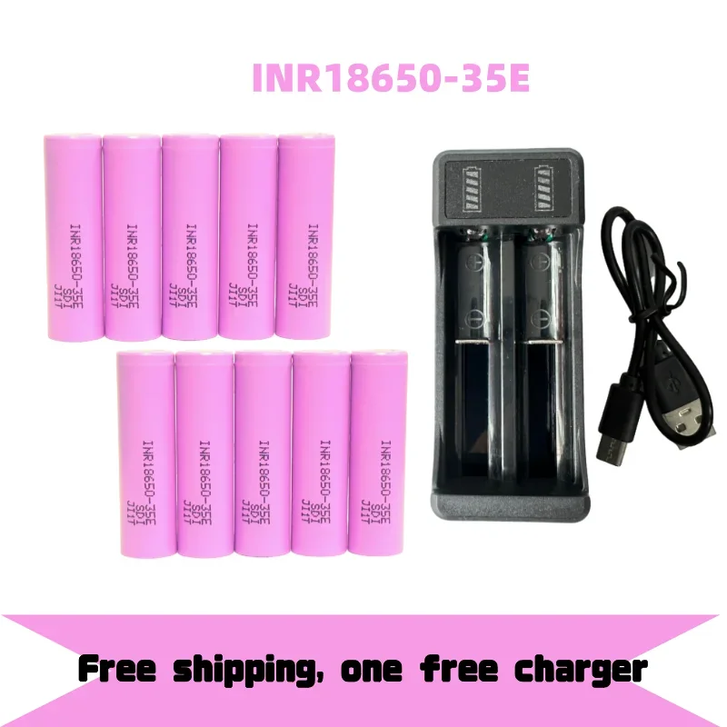 Free Shipping 100% Original for 18650 3500mAh 25A Discharge INR18650 35E 3500mAh Li-ion 3.7v Rechargable Battery 18650 Battery