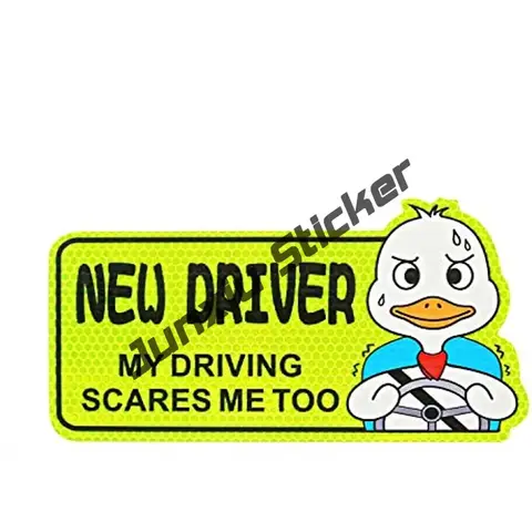 Rolig anka, ny förarklistermärke, reflekterande studentförardekal för bil, fordon, håll avstånd, skylt, stötfångare, tillbehör, bil, SUV 10 best sales håll avstånd-dekal - №4