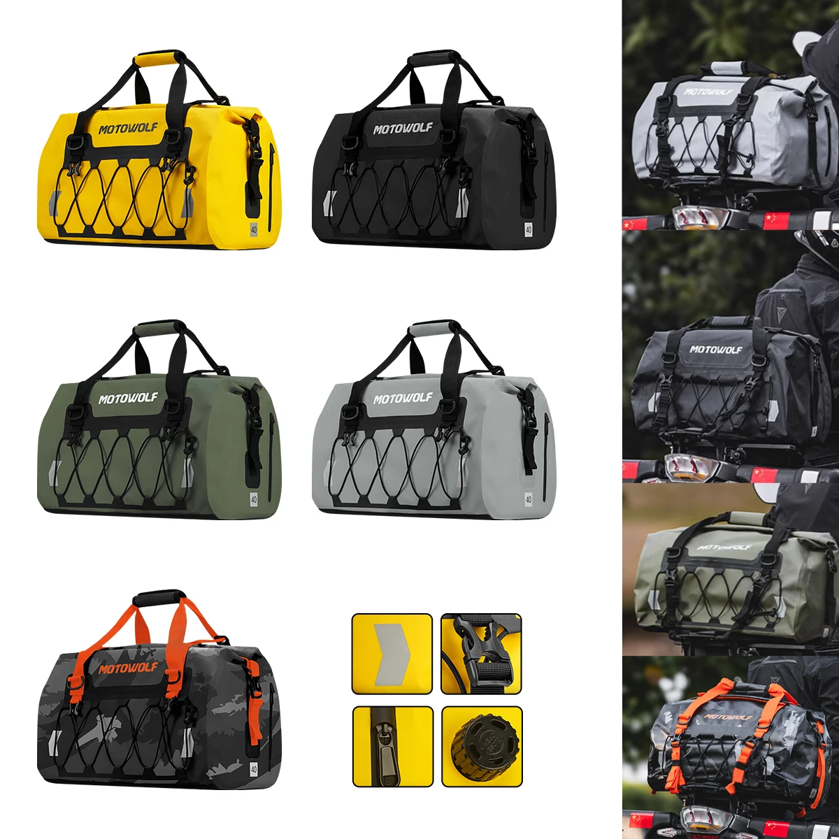 Outdoor Cycling Travel Bag Hiking Bag Dry Luggage Roll Pack Bag for Bicycle MototcycleTravel Seat Bag Swimming Boating Kayaking