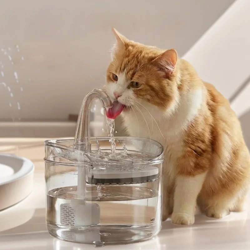 2.2L automatic pet water dispenser with faucet,  electric silent drinking bowl, with circulating filter, cat  water purifier