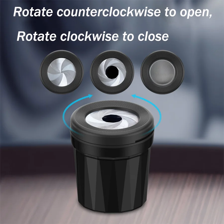 Creative Rotating Opening and Closing Car Ashtray, Fly-Proof and Easy to Clean Ashtray