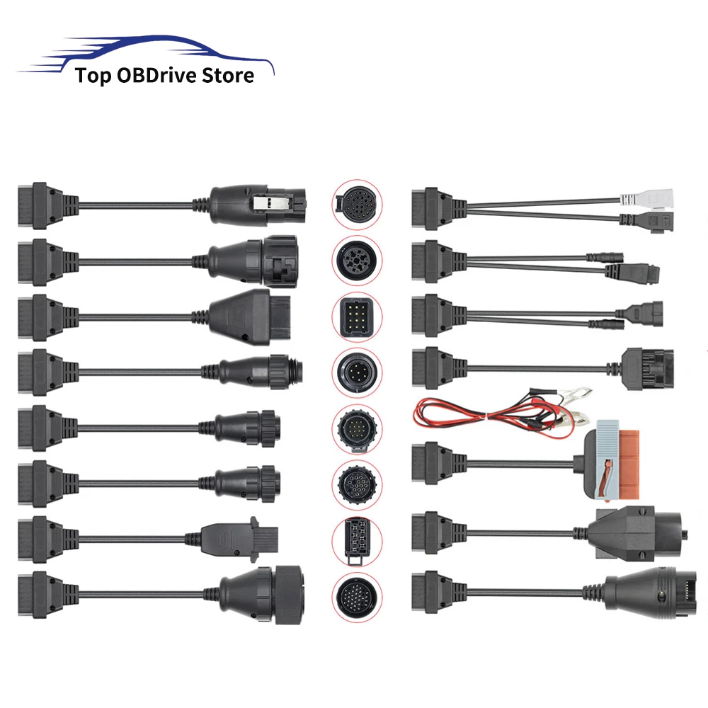 Full Set 8 Cables For Truck Car Converter Cable For Multidiag pro Interface For TCS PRO Diagnostic Connector Auto Connect Cable