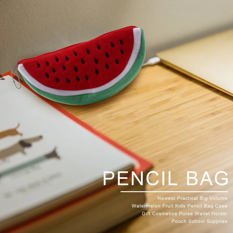 1 Pc Newest Practical Big Volume Watermelon Fruit Kids Pencil Bag Case Gift Cosmetics Purse Wallet Holder Pouch School Supplies