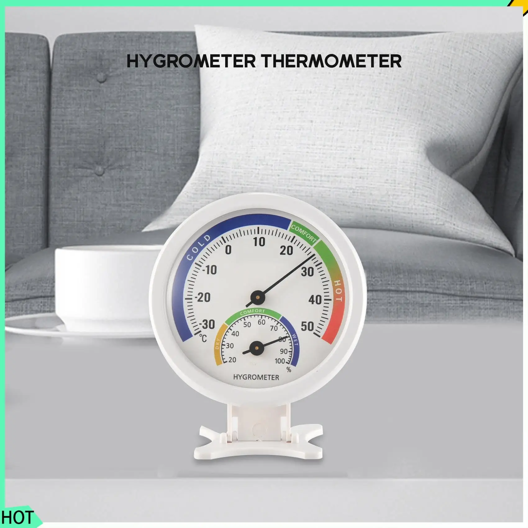 AWAH 湿度計温度計屋内屋外水分温度計 3 インチ湿度計メーターモニターテーブルスタンド付き