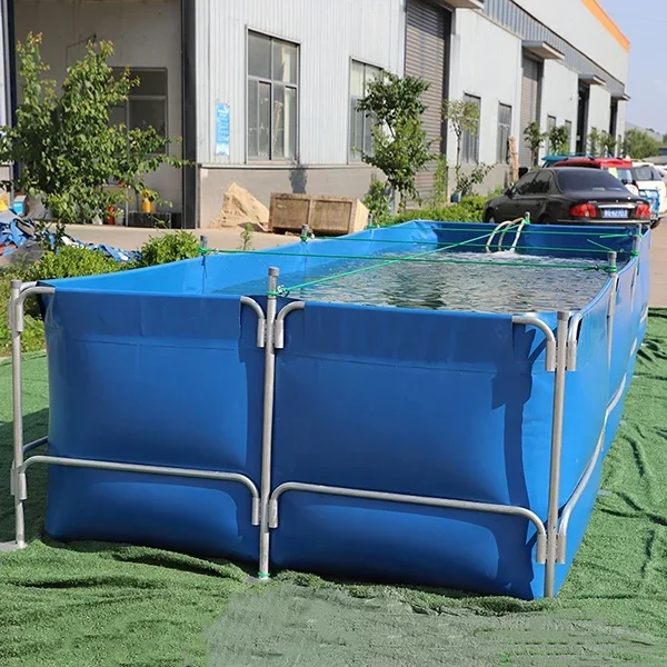 

Best Quality ECO Certificate Custom Flexible Biofloc Pvc Artificial Fish Farming Tank Pond With Stainless Frame