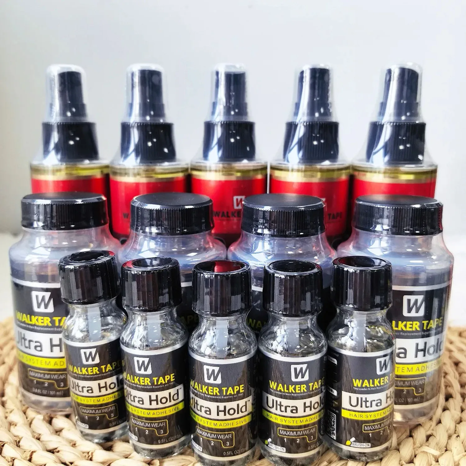 

Ultra Hold Hair System Adhesive 0.5/1.4/3.4 FL OZ Maximum Wear 3 Walker Tape Hair Replacement Supplies Leader since 1985