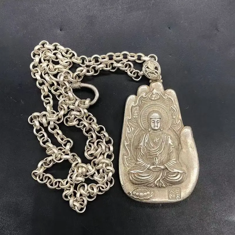 

Maichuang/Tibetan Silver Handmade Imitate Ancient Great Sun Tathagata Necklace Pendant Fashion Jewelry Men Women Couples Amulet