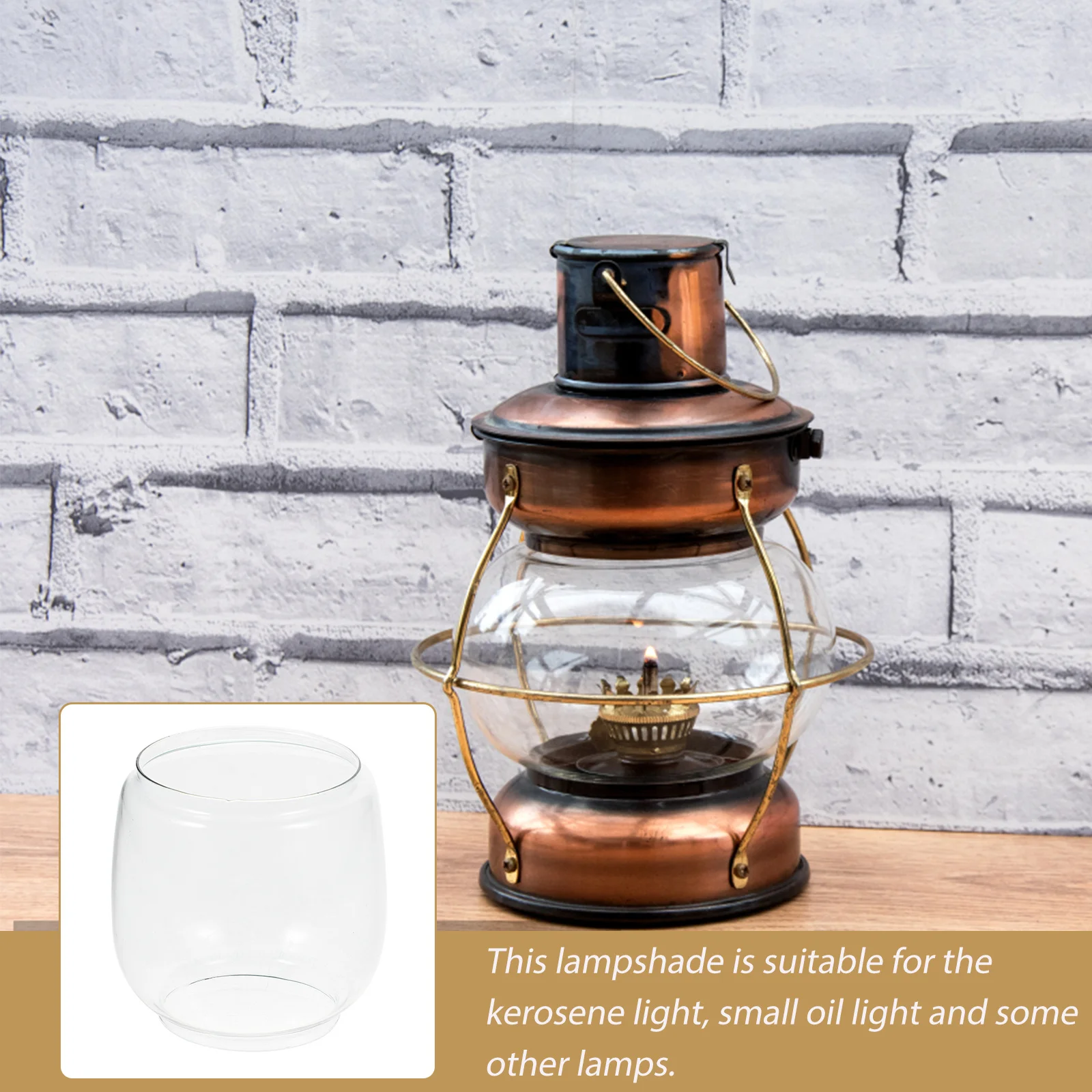 

Vintage Lamp Shade Glass Transparent Cover for Oil Lamp Household Decorative Light Accessory Household Lampshade