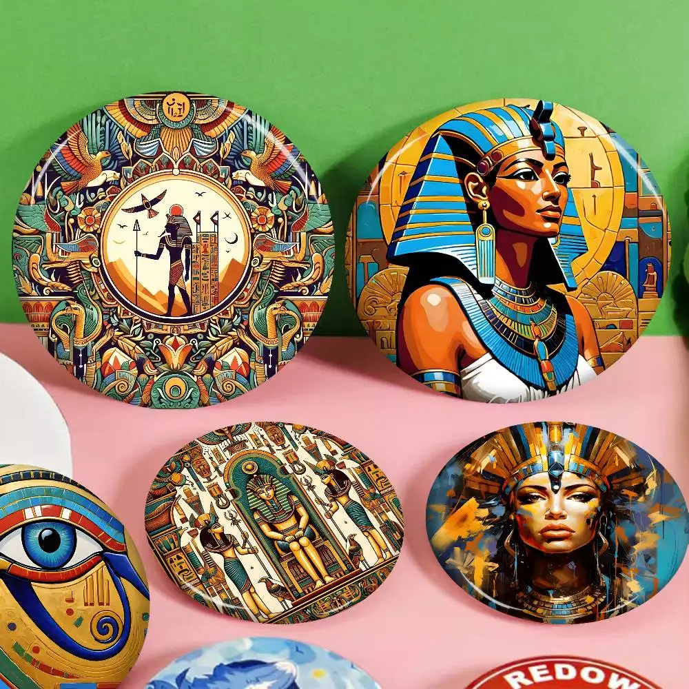 A-Ancient-Egypt-Abstract-Art Mystic-Ornate Creative Tinplate Soft Button Pins Animal Icon Brooch Lapel Backpack Badge Pin