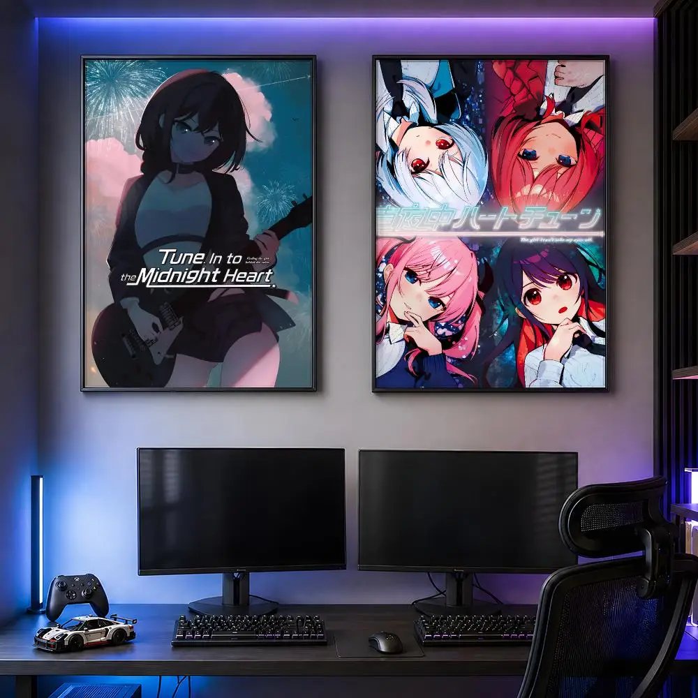 Manga Tune In To The Midnight Heart Romance Poster PP Self Adhesive Decorative HD For Garage Gaming Room Living Room Gift