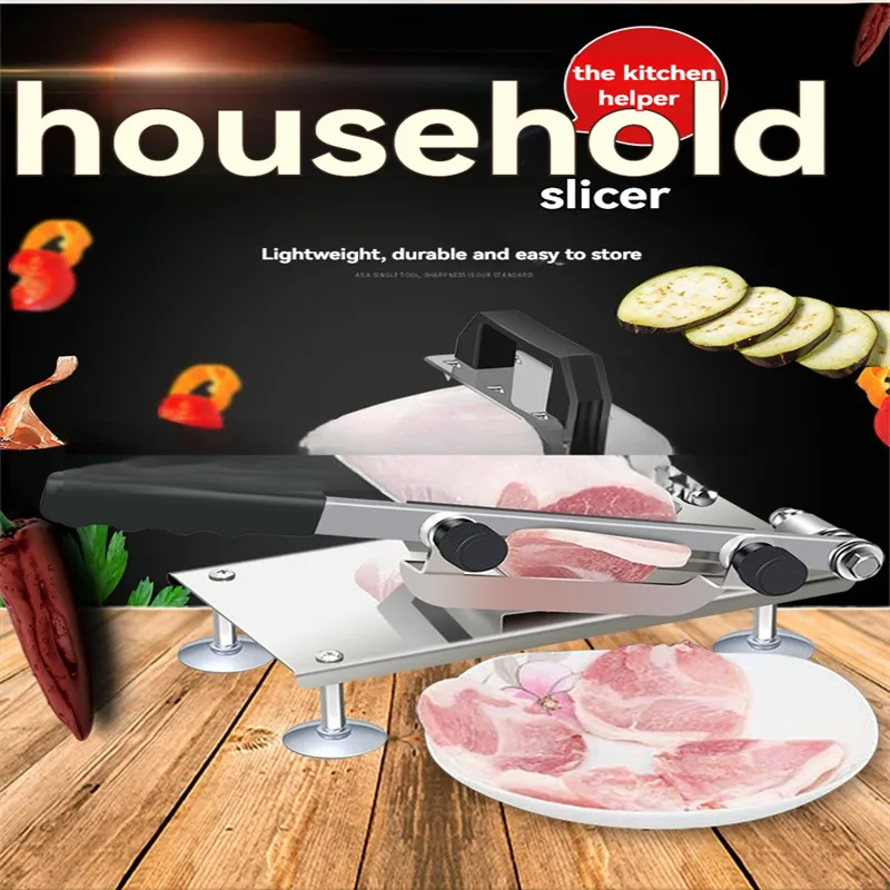 Sliced bone cutting knife, frozen meat slicing knife stainless steel household vegetable food slicer portable manual
