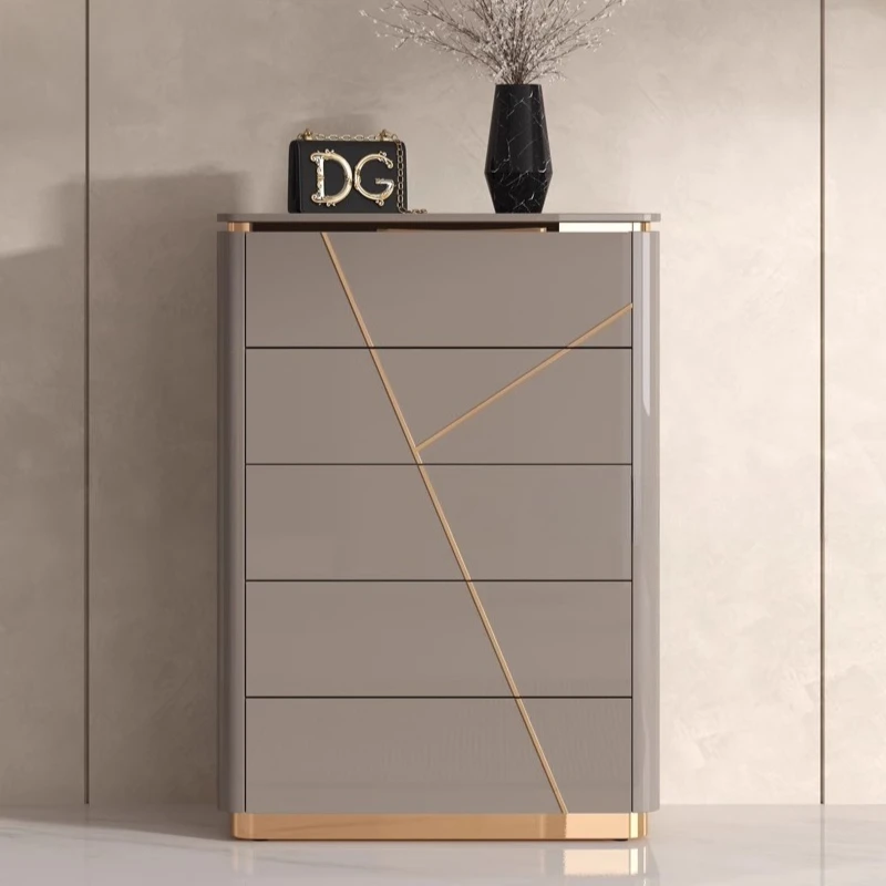 

Italian light luxury chest of drawers luxury lockers simple modern bedroom cabinet dressers Cabinet Furniture Dressers whole