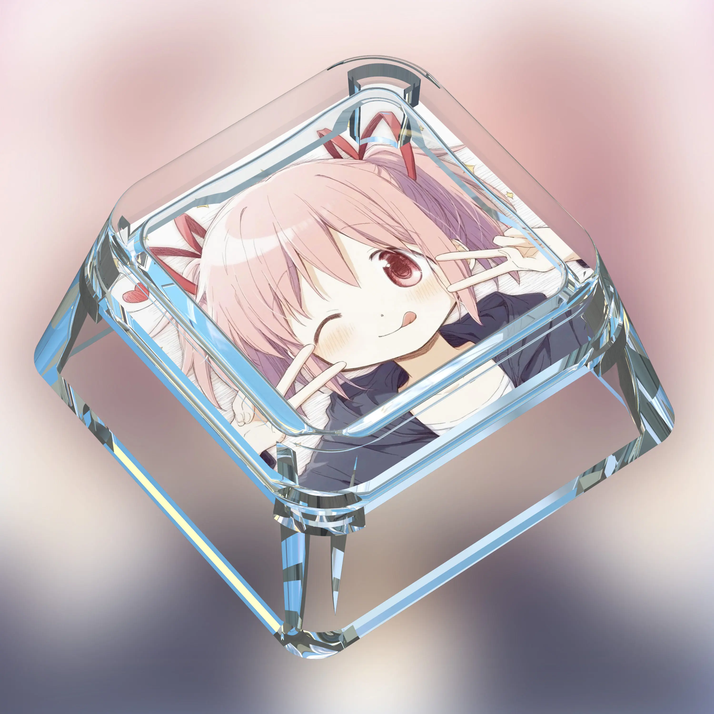Diy Self Made Kaname Madoka Mechanical Keyboard Keycaps Cross-Axis Mechanical Keyboard Pc Personalized Keycaps Gift Toys