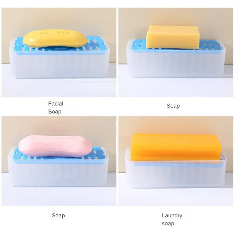 Silicone Sparkling Soap Boxes Built-in Spring Drain Ventilate Drain Storage Box Bathroom Supplies Frother Soap Box 105g