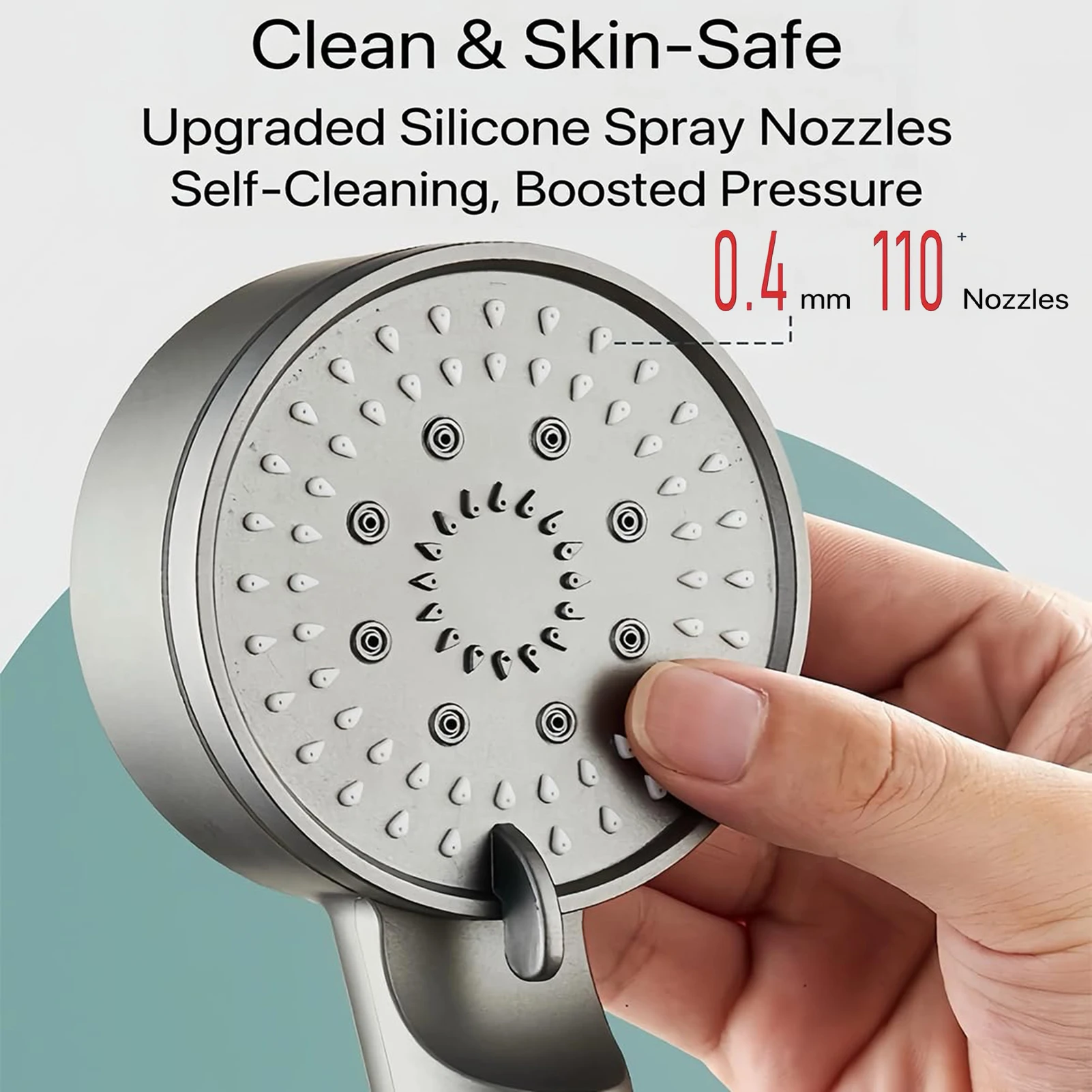 Pressurize Shower Head Durable Stainless Steel Showerhead Set Adjustable Water Pressure Shower Faucet Bathroom Accessories