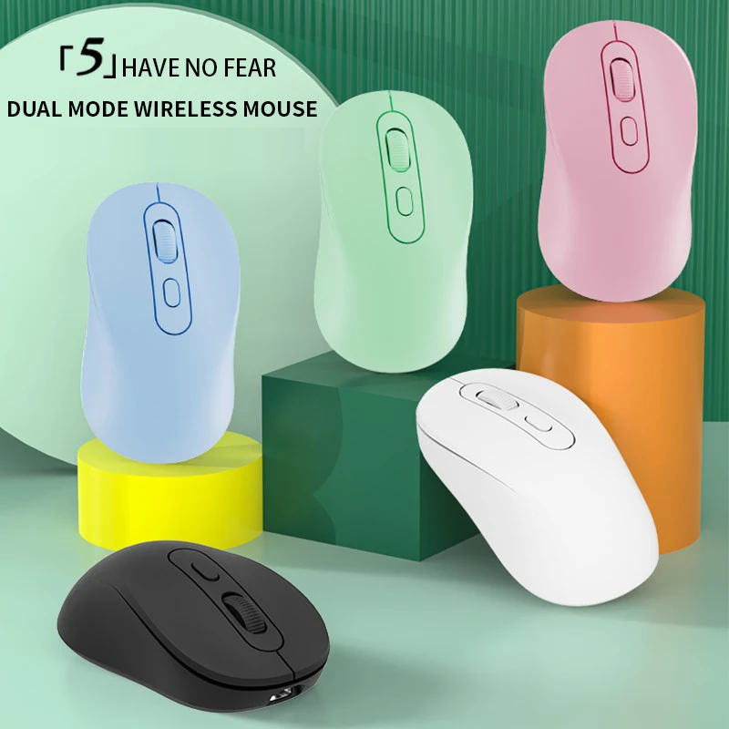 DM1 Dual-Mode Wireless Mouse 2.4G BT 5.2 Multi-Device Slim Portable 1600 DPI for Mac iPad Android Travel
