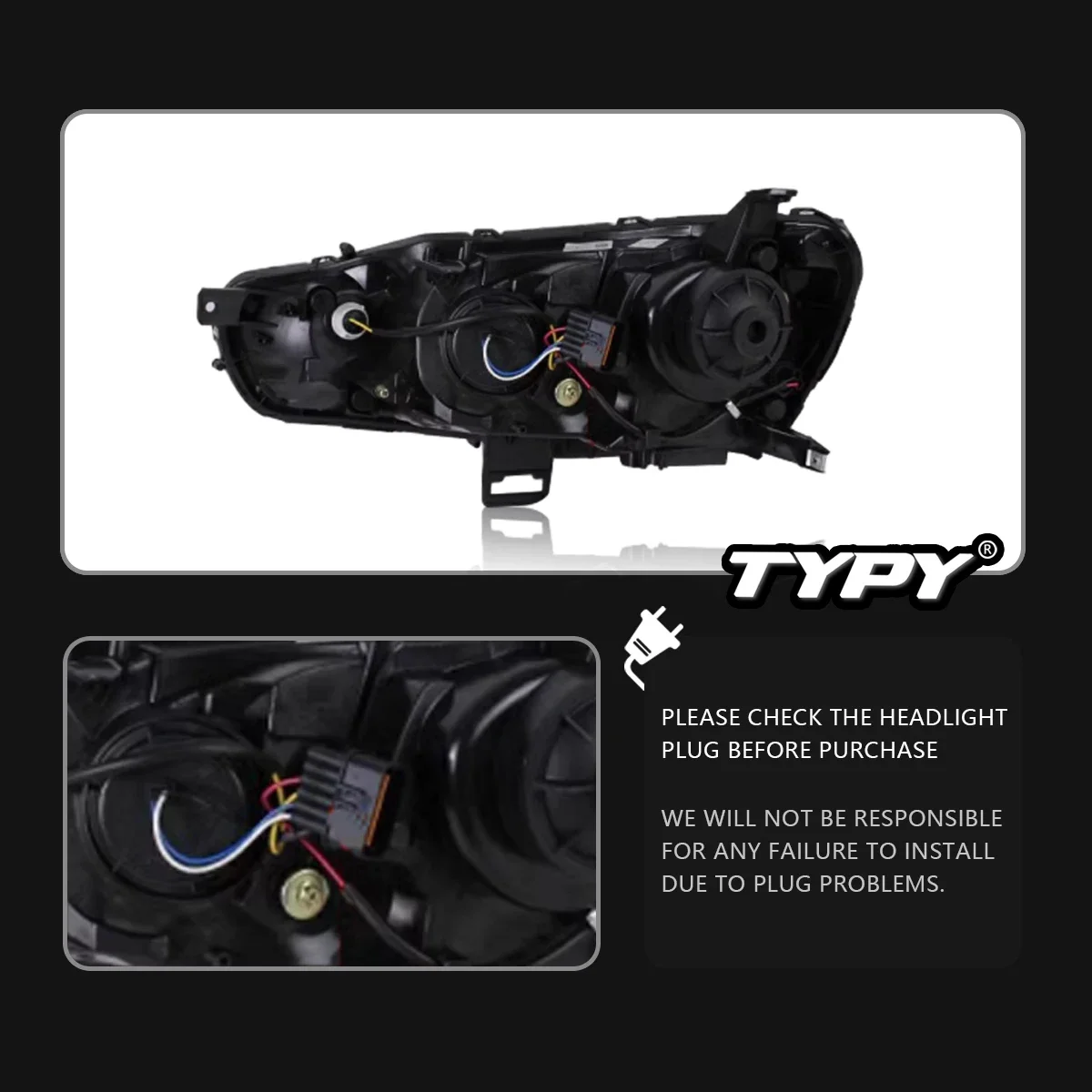 Typy auto scheinwerfer für mitsubishi lancer evo x 2010-2015 upgrade modifizierte led scheinwerfer dynamische blinker lampe auto drl