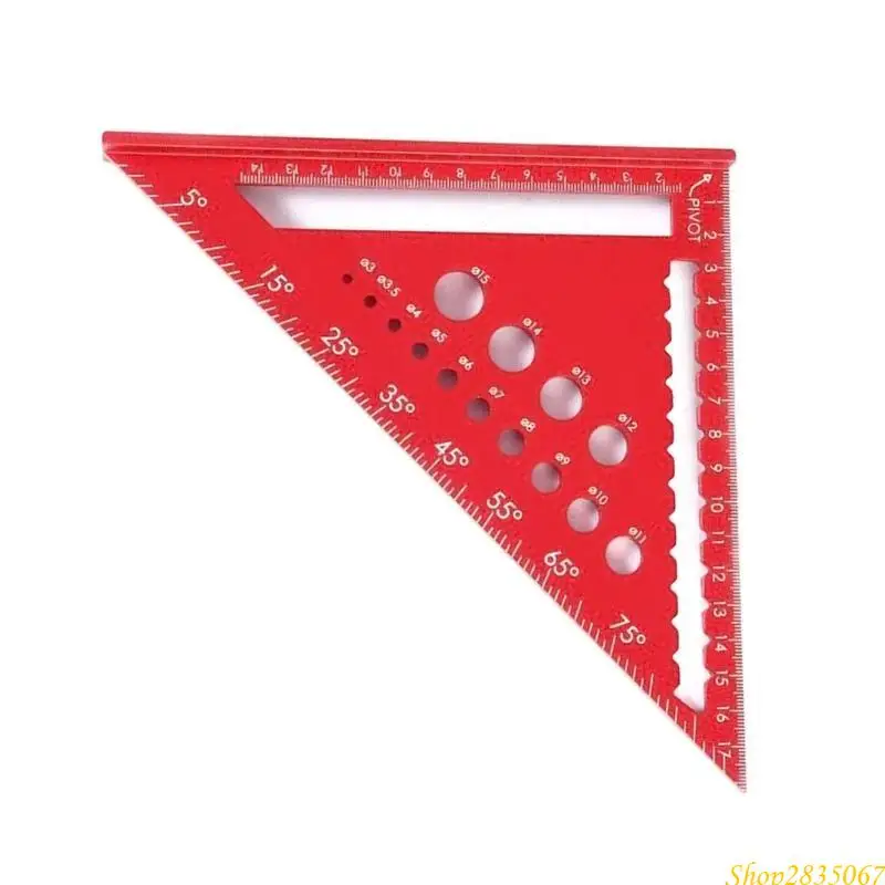 Aluminum Alloy Triangle Gauge Angles Ruler Protractors Carpenter Line Scriber Tool 831F